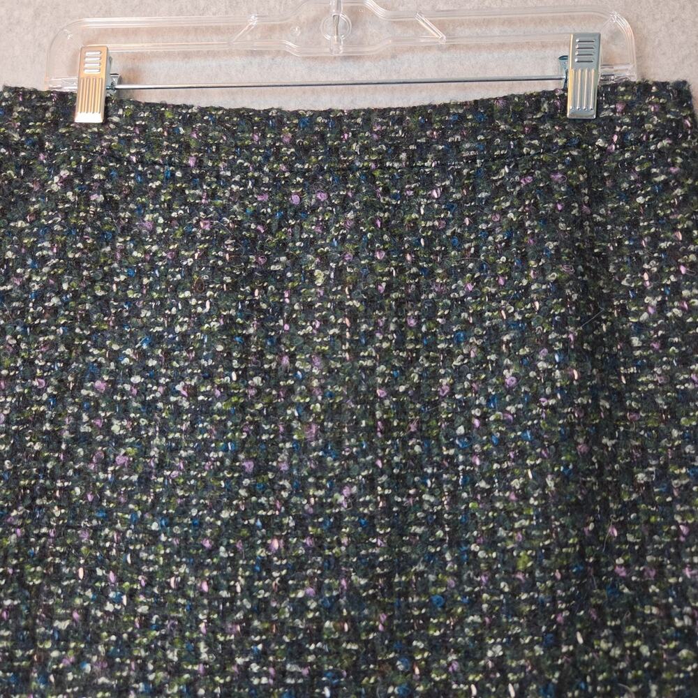 J. CREW Wool Blend Tweed Green Lined Knee Length Pencil Skirt Women's 8 - Picture 3 of 10